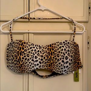 Gianni Bini cheetah bandeau swim top